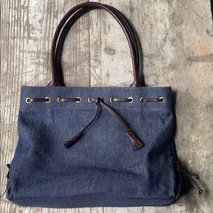 Vintage Dooney & Bourke Denim Tassel medium purse